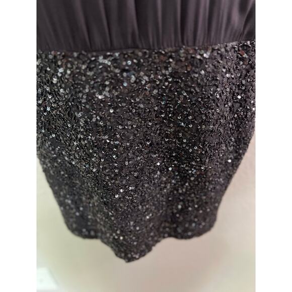 Haute Hippie Shirt Mini Dress M Black Silk Blend Sequin Beads Evening Party NWOT - Picture 5 of 11
